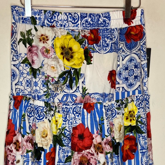 BOSTON PROPER bohemian tiered patchwork maxi skirt - Picture 9 of 12